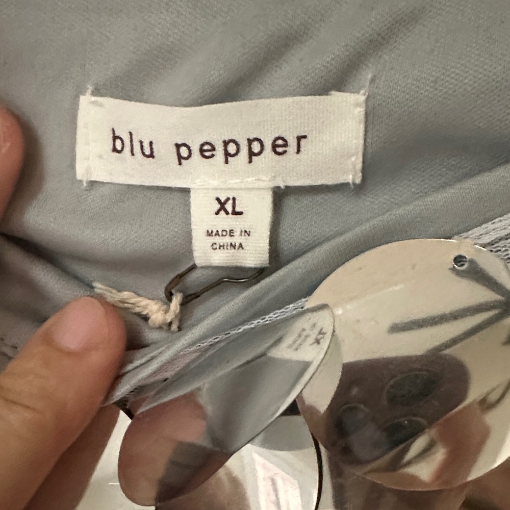 Blu Pepper Silver Disc Sequin Mini Skirt View 3